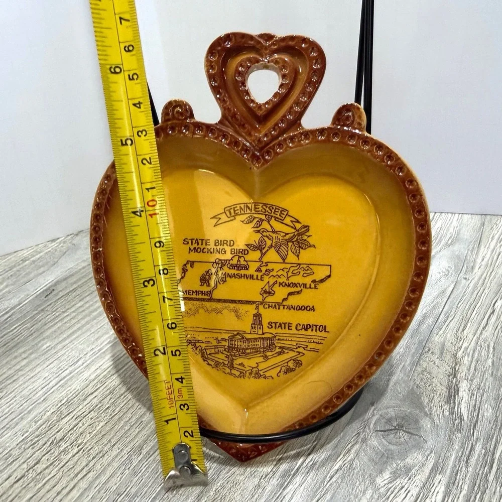 Vintage Tennessee Souvenir Trinket Dish Heart Yellow Excellent Japan Grannycore